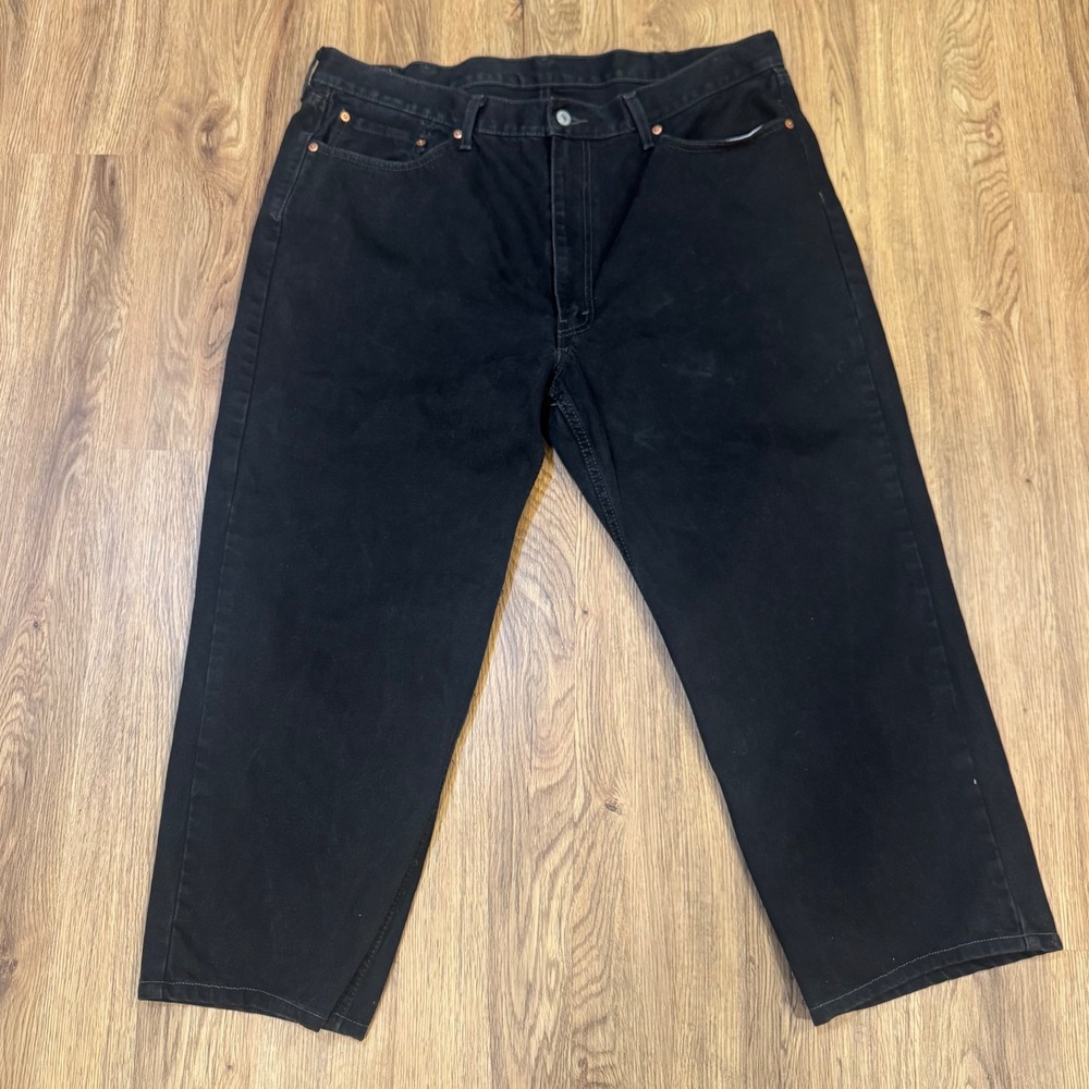 Levis 550 Relaxed Fit Black Denim Jeans Mens 42x29 00550-0260 Tapered Leg